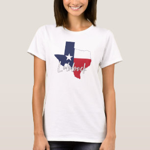 T-shirt Lubbock, Texas Drapeau Carte Blanc féminin