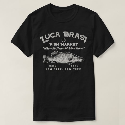 T-shirt Luca Brasi Marché Poisson Porté Dks (Design devant)