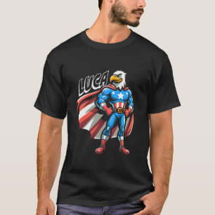 T-shirt Luca USA Eagle Patriotic Superhero pour garçons No