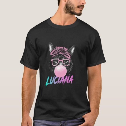 T-shirt LUCIANA Adorable nom de fille avec chat mignon (Devant)