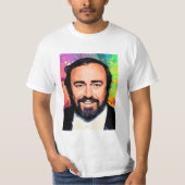 T-shirt Luciano Pavarotti Portrait coloré (Devant)