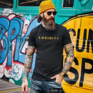 T-shirt Lucidité Mot du Jour en Jaune Orange