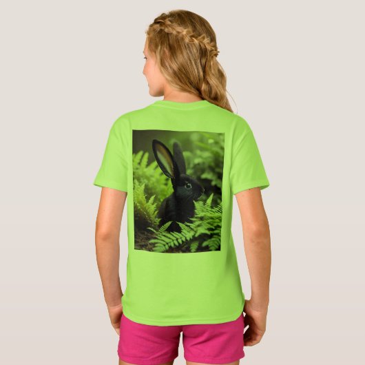 T-shirt Lucifer le lapin noir : un ensemble sombre de méfa (Dos entier)