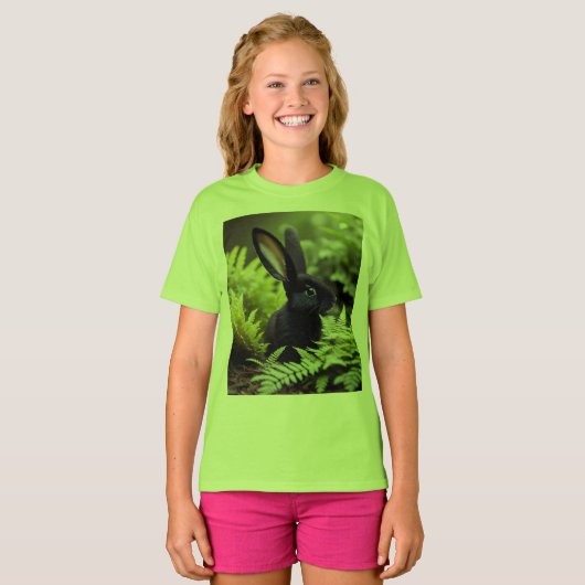 T-shirt Lucifer le lapin noir : un ensemble sombre de méfa (Devant entier)