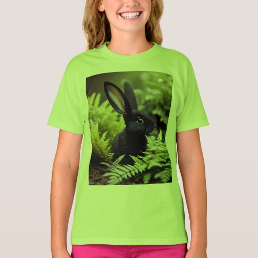 T-shirt Lucifer le lapin noir : un ensemble sombre de méfa (Devant)