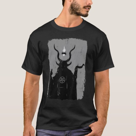 T-shirt Lucifer Light Bearer Satanic Occult Baphomet Goat (Devant)