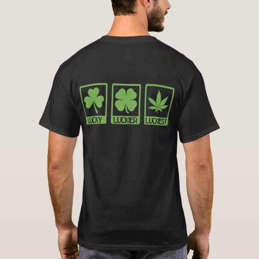 T-shirt Luckier Luckiest JOUR DE LA SAINT PATRICK mauvaise (Dos)
