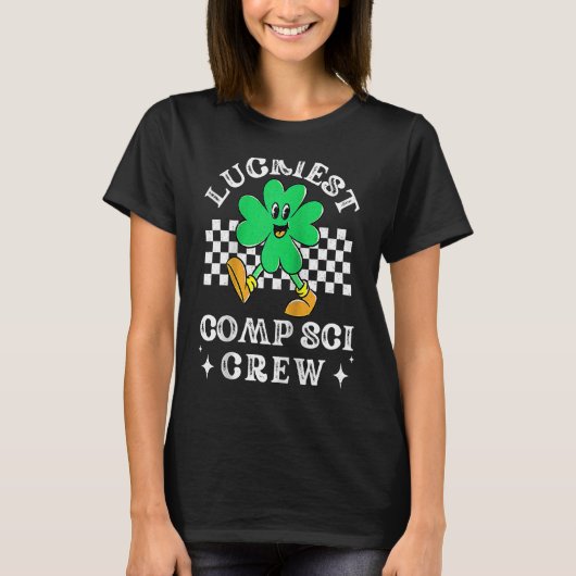T-shirt Luckiest Comp Sci Crew Computer Science Coder St P (Devant)