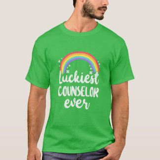 T-shirt Luckiest Counselor Ever Rainbow Happy St Patricks