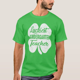 T-shirt Luckiest Kindergarten Teacher St Patrick's Day Gif