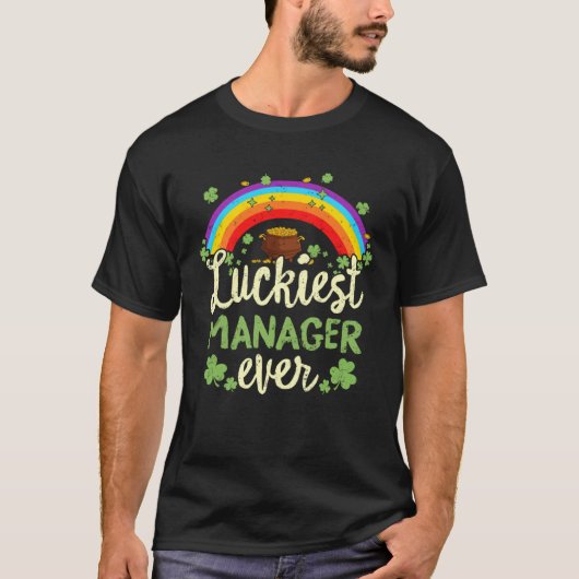 T-shirt Luckiest Manager Ever St Patricks Day Rainbow Men (Devant)