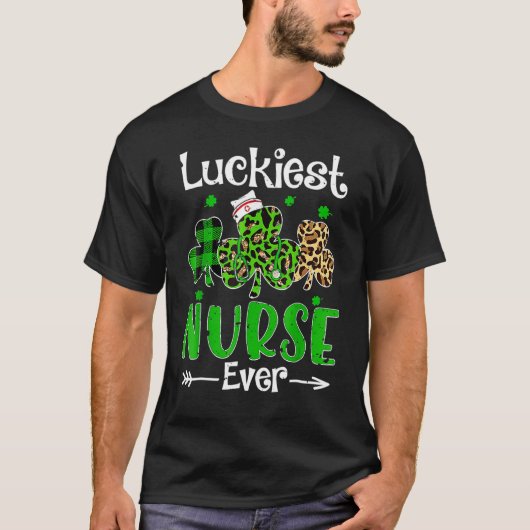 T-shirt Luckiest Nurse Ever Nursing St Patricks Day Shamro (Devant)