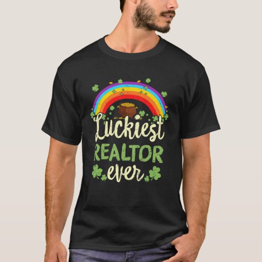 T-shirt Luckiest Realtor Ever St Patricks Day Rainbow Men  (Devant)