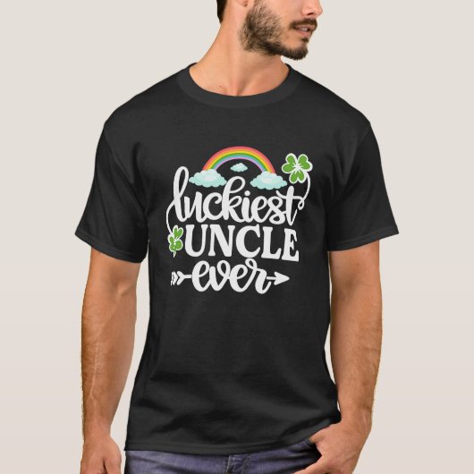 T-shirt Luckiest Uncle Ever St Patrick's Day Shamrock (Devant)