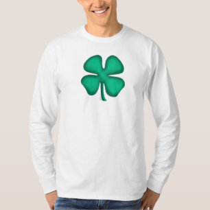 T-shirt Lucky 4 Leaf Irlandais Clover chemise blanche à m