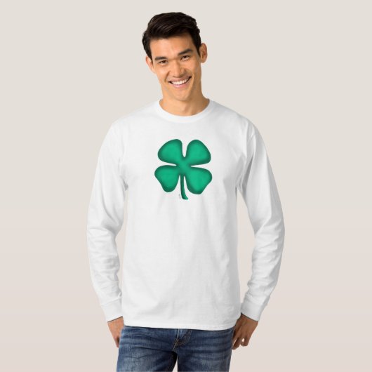 T-shirt Lucky 4 Leaf Irlandais Clover chemise blanche à ma (Devant entier)