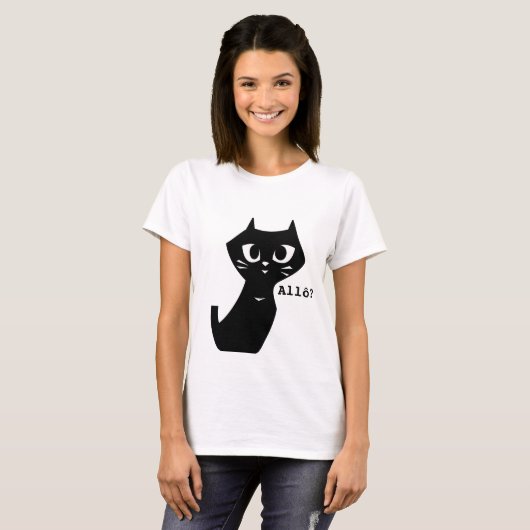 T-shirt Lucky Black Cats Bonjour (Devant entier)
