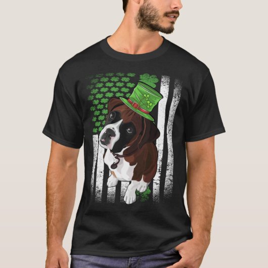 T-shirt Lucky Boxer Dog St Patrick s Day (Devant)