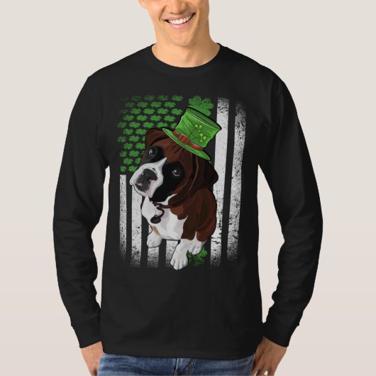 T-shirt Lucky Boxer Dog St Patrick s Day (Devant)