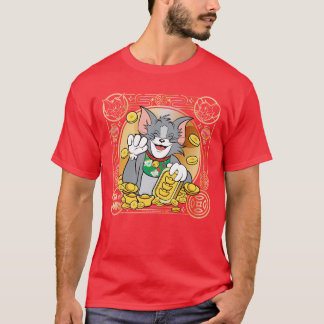 T-shirt Lucky Cat Jerry Avec Sycees Or