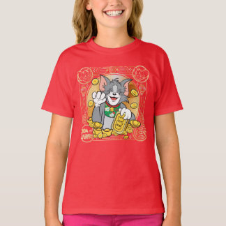 T-shirt Lucky Cat Jerry Avec Sycees Or