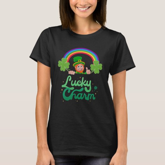 T-shirt Lucky Charm mignon St Patrick s Day C Leaf Rainbow (Devant)