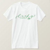 T-shirt Lucky Charm St. Patrick's Day Cute Green Script (Design devant)