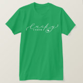 T-shirt Lucky Charm St. Patrick's Day Cute White Script (Design devant)