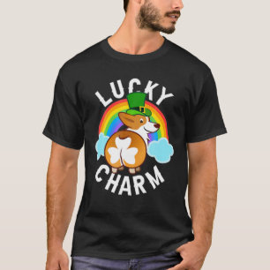 T-shirt Lucky Charms St Patrick Day Cute Corgi Rainbow Sha