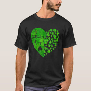 T-shirt Lucky Clover Heart Happy St.Patrick's Day Clover L