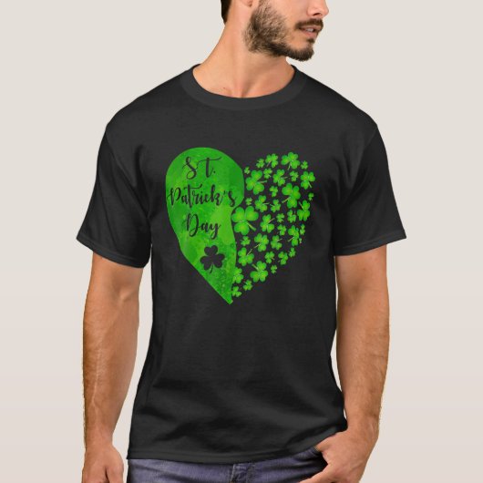 T-shirt Lucky Clover Heart Happy St.Patrick's Day Clover L (Devant)
