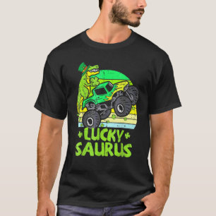 T-shirt Lucky Dinosaur Monster Truck T Rex Shamrock St Pat