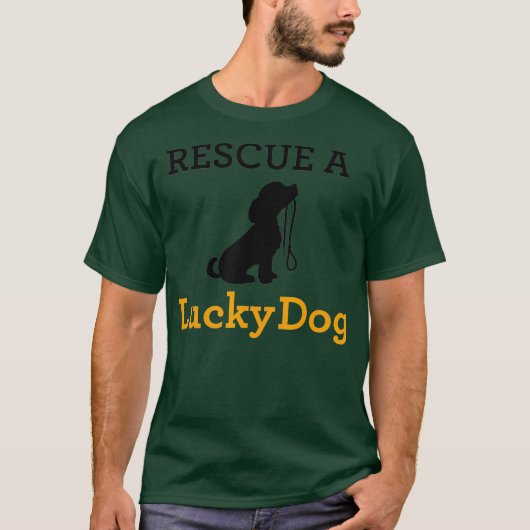 T-shirt Lucky Dog Secourt un Lucky Dog (Devant)