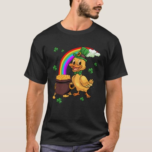 T-shirt Lucky Ducky Pot or mignonne St Patrick s Day St P (Devant)