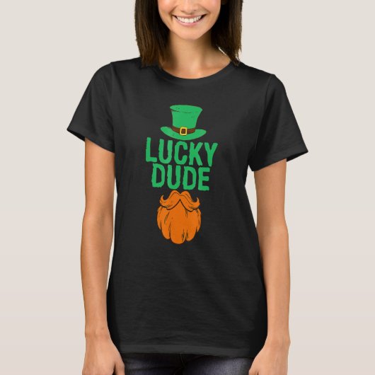 T-shirt Lucky Dude St Patrick's Day Irlandais Top Hat avec (Devant)