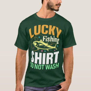 T-shirt Lucky FishingNe pas laver Fête des pères Drôle Pêc