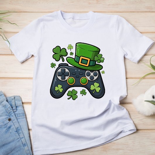 T-shirt Lucky Gamer St Patrick's Day Video Game Controller