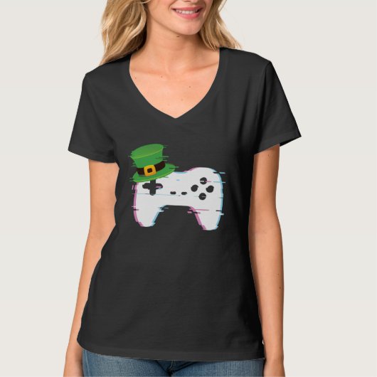 T-shirt Lucky Gamer St Patricks Day Video Games Controller (Devant)