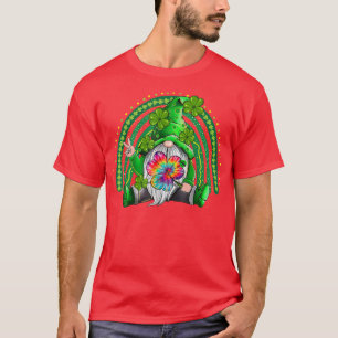 T-shirt Lucky Gnome Tie Dye Shamrock Happy Jour de la Sain