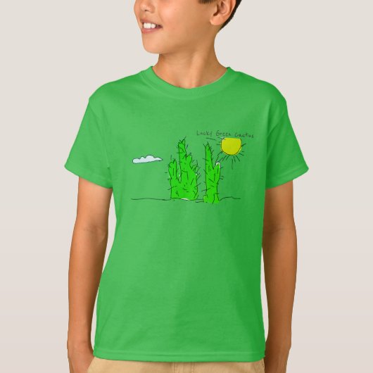 T-shirt Lucky Green Cactus Doodle Funky Sweatshirt (Devant)
