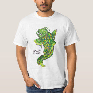 T-shirt Lucky Green Koi Poisson Carpe