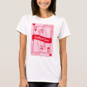 T-shirt Lucky In Love Bold Rose & Red Bachelorette (Devant)
