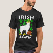 T-shirt Lucky Irish Llama Shamrock St Patrick Day Animal G (Devant)
