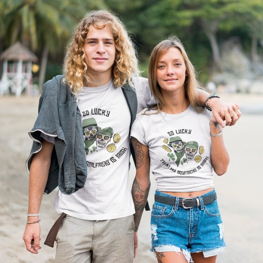 T-shirt Lucky Irish Love Cadeau pour copain Sugar Skuls