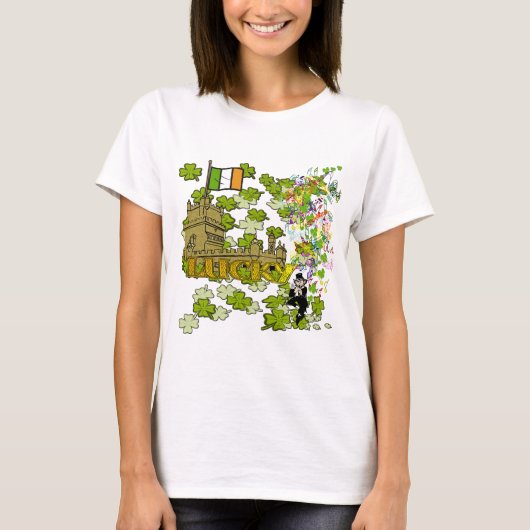 T-shirt Lucky Leprechaun et son château irlandais (Devant)