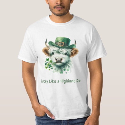 T-shirt Lucky Like a Highland Cow - St. Patrick’s Day Desi (Devant)