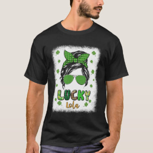 T-shirt Lucky Lola Messy Bun Jour de la Saint Patrick pour