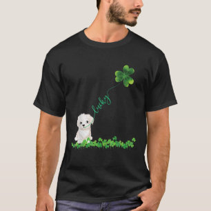 T-shirt Lucky Maltese Chien Shamrock St Patrick Day