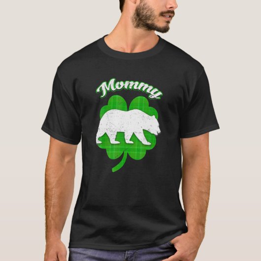 T-shirt Lucky Mama Bear Clover Irlandais Funny Matching St (Devant)