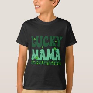 T-shirt Lucky Mama Famille Correspondant Rétro Groovy Sain